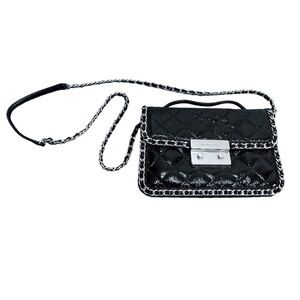 Michael Kors Carine Black Messenger Quilted Shoulder Bag